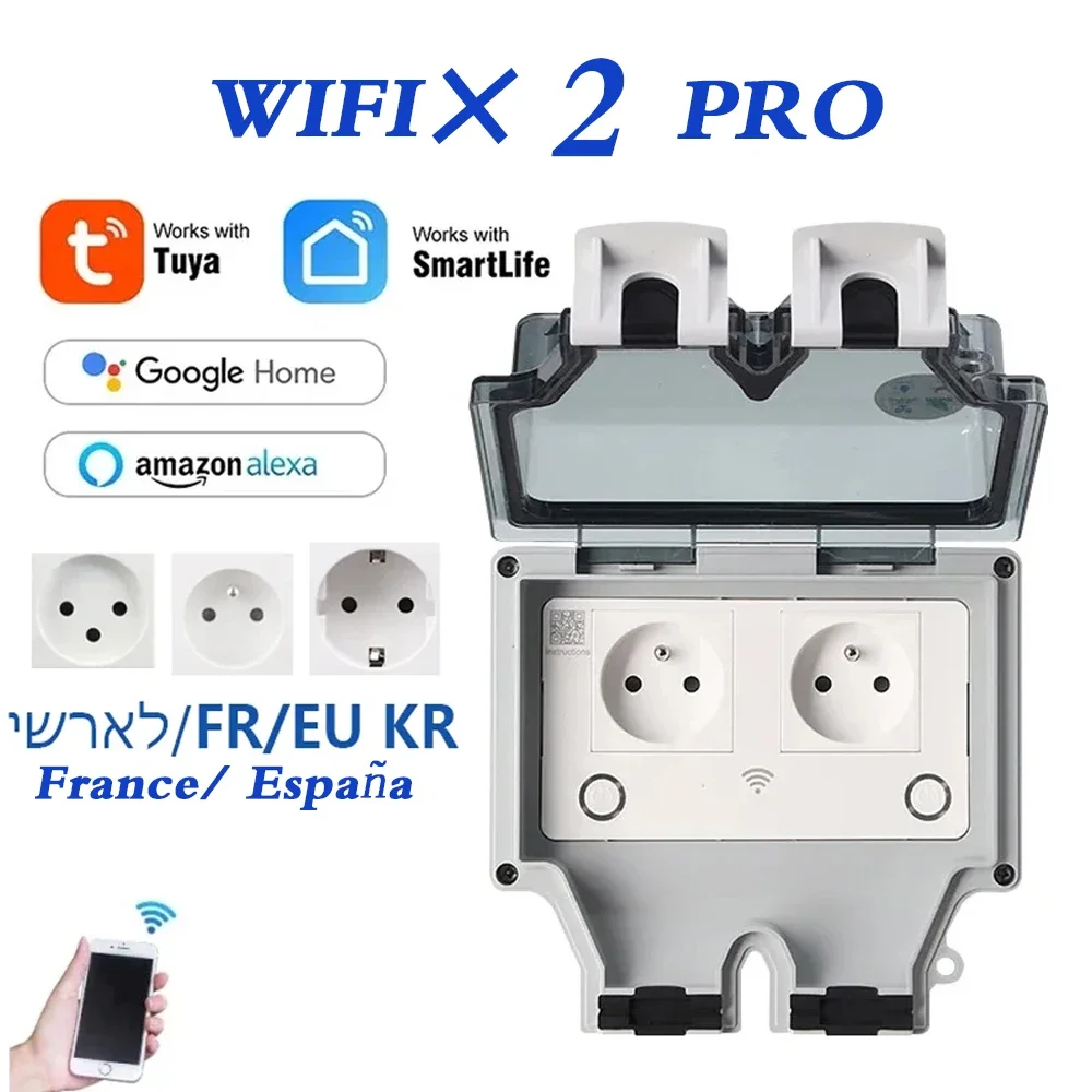 Timer Dual Outlet - Tuya Su Geçirmez Elektrik Prizi AB