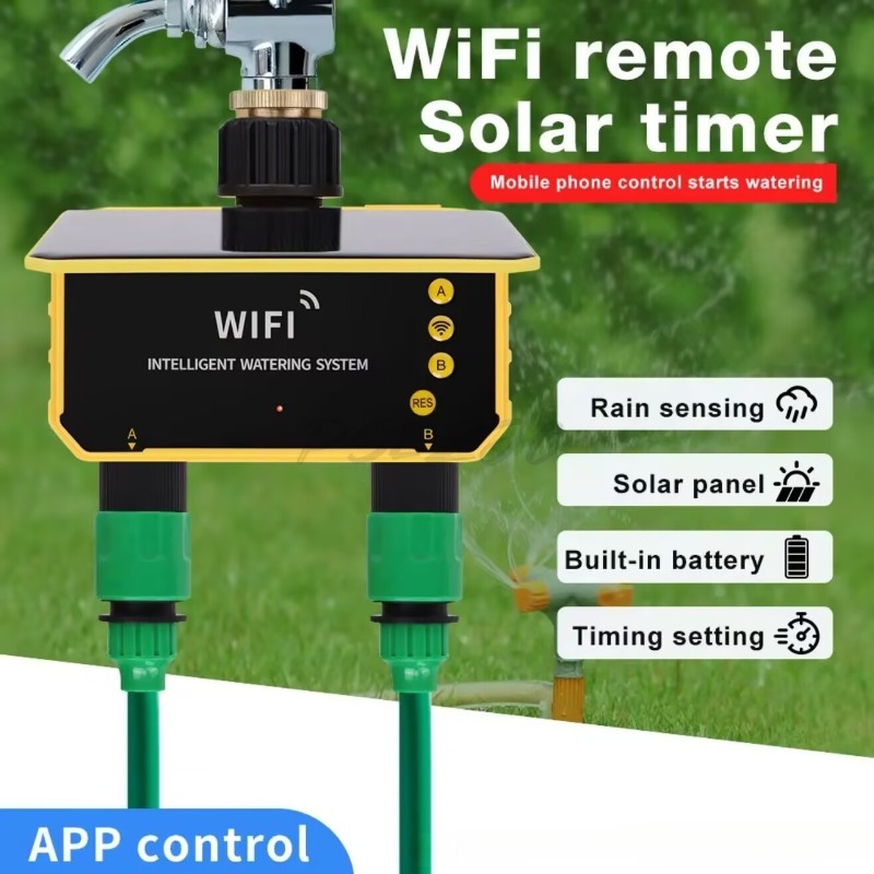 WiFi Güneş Enerjili Su Vanası  - Timer Dual Outlet incelemesi ve fiyatı